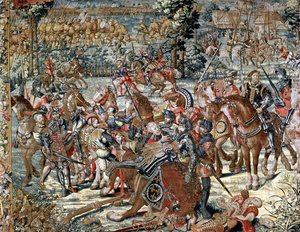 Slaget vid Pavia. The Capture of Francois I (1494-1547) 24 februari 1525 (gobeläng)